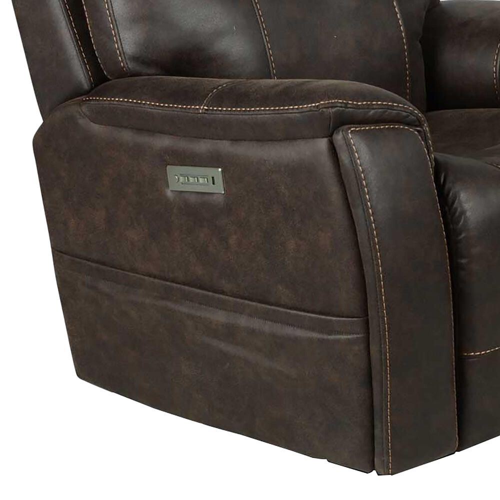 Steve Silver Lexington Triple Power Media Recliner in Saddle Brown, , large