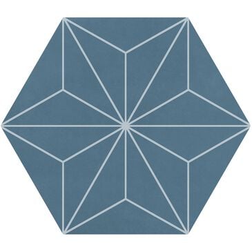 Dal-Tile Scrapbook Keepsake Blue Asanoha 8" x 9" Hexagon Porcelain Tile, , large