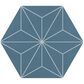 Dal-Tile Scrapbook Keepsake Blue Asanoha 8" x 9" Hexagon Porcelain Tile, , large