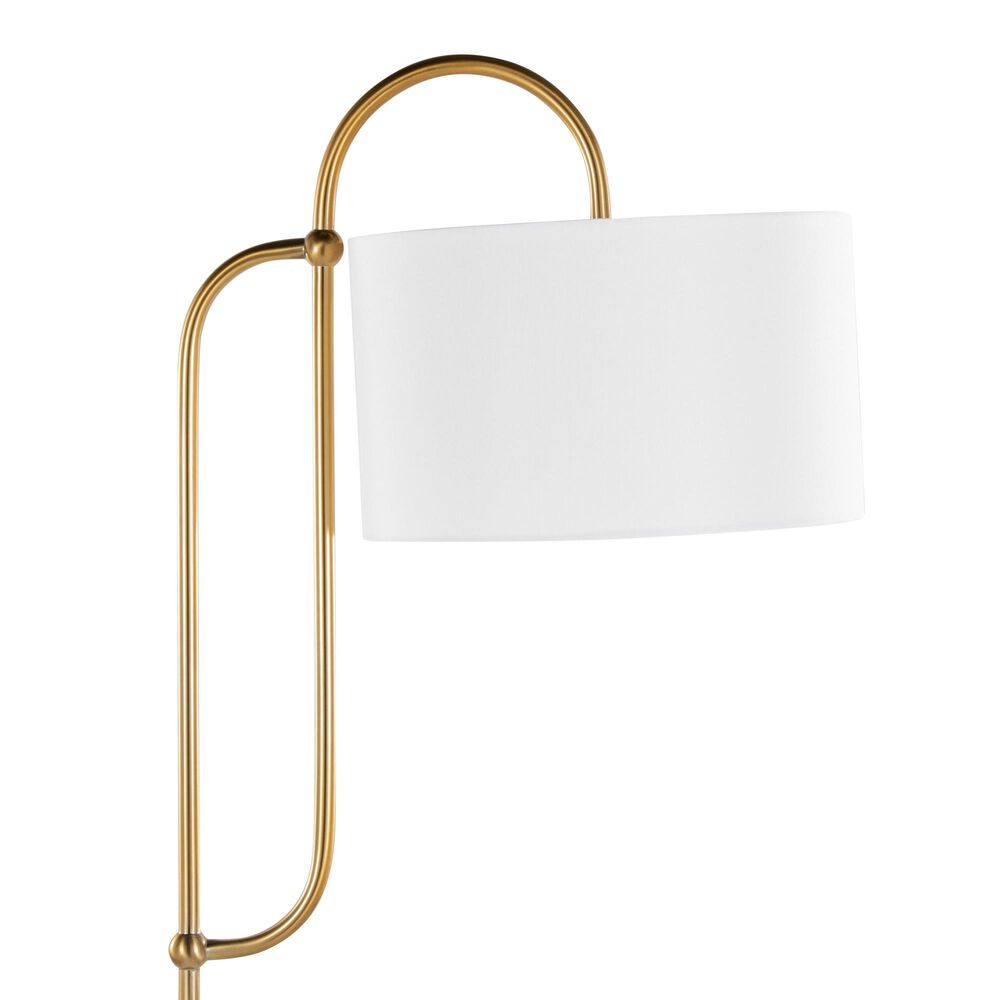 Grandview Gallery Leslie Floor Lamp in Gold and White, , large