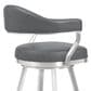 Blue River Amador 26" Counter Stool with Vintage Gray Cushion in Brushed Stainless Steel, , large