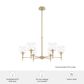 Hunter Xidane 6-Light Chandelier in Alturas Gold, , large