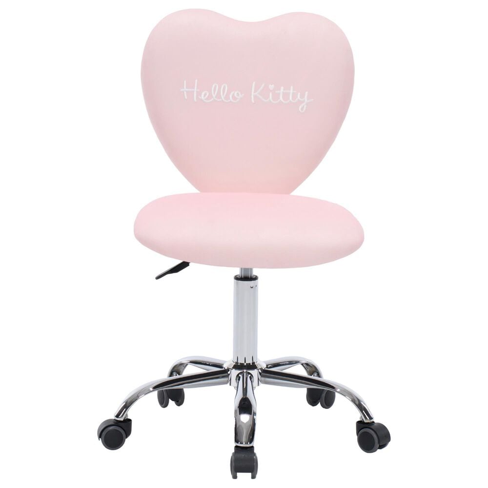 Impressions Vanity Hello Kitty Sweet Swivel Vanity Chair with Light Pink Cushion in Silver, , large