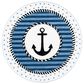 Safavieh Carousel Nautical 3" Round Navy and Ivory Kids  Area Rug, , large