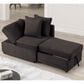 Furniture of America Woburn Convertible Chaise Lounger with Caster in Gray, , large