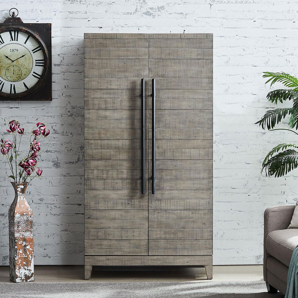 Imperial International Aurora Wine Cabinet in Stone Grey and Black, , large
