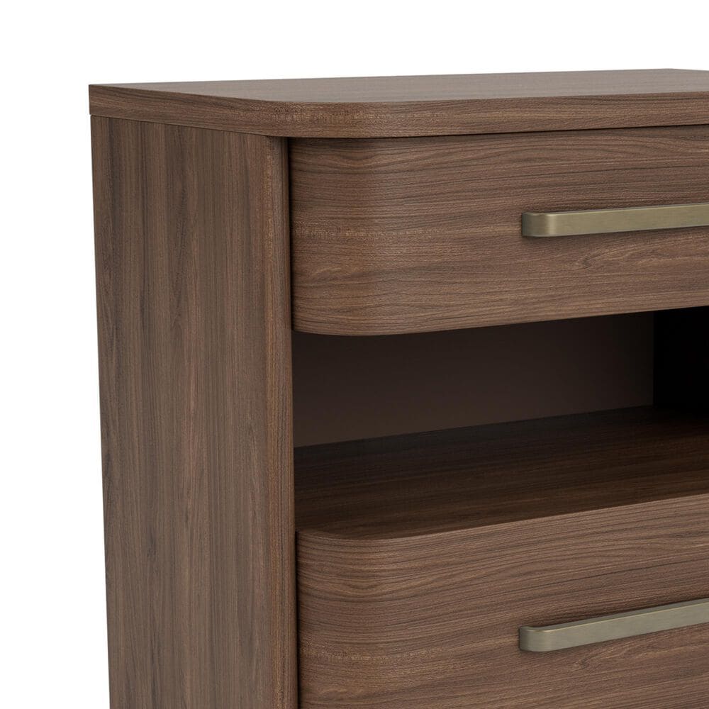 Riverside Furniture Delia 2-Drawer Nightstand in Nouveau Walnut, , large