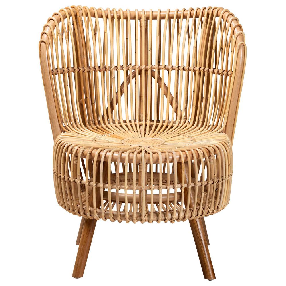 Baxton Studio Nagoya Wide Seat Lounge Chair in Natural Brown, , large