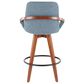 Lumisource Cosmo Swivel Counter Stool with Blue Noise Cushion in Walnut and Black, , large