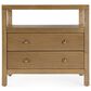 Butler Specialty Company Nora 2-Drawer Wide Nightstand with Open Shelf in Light Natural Brown, , large
