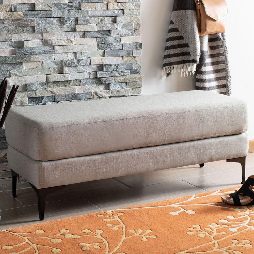 Safavieh Elise Bench in Light Grey/Black, , large