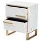 Baxton Studio Giolla 2-Drawer End Table in White and Gold, , large