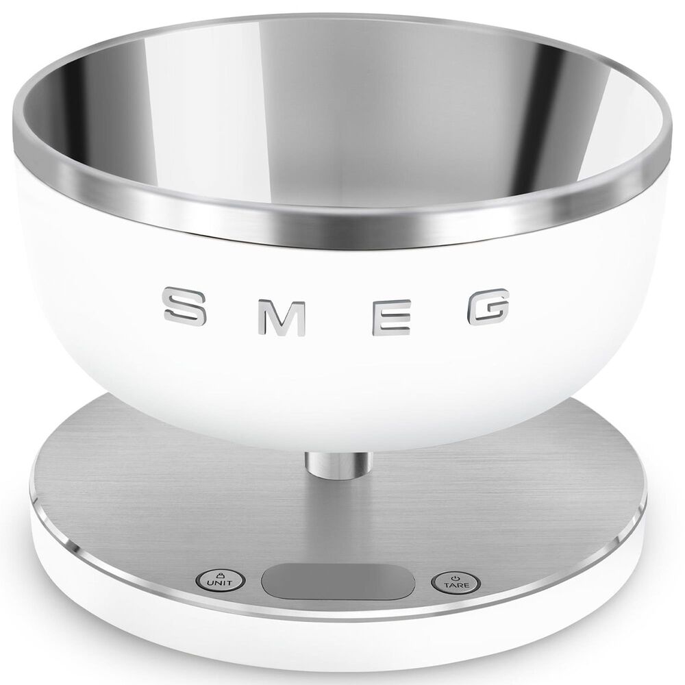 SMEG Collezione Kitchen Scale in White and Polished Chrome, , large
