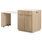 HOMLUX 83" Fluted Kitchen Island in Natural, , large