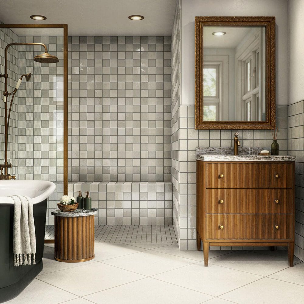 Dal-Tile Relicca Deckle 4" x 4" Square Handcrafted Ceramic Tile, , large