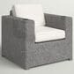 Hearth and Haven Outdoor Armchair with Cup Holders and Gray Wicker in Cream, , large