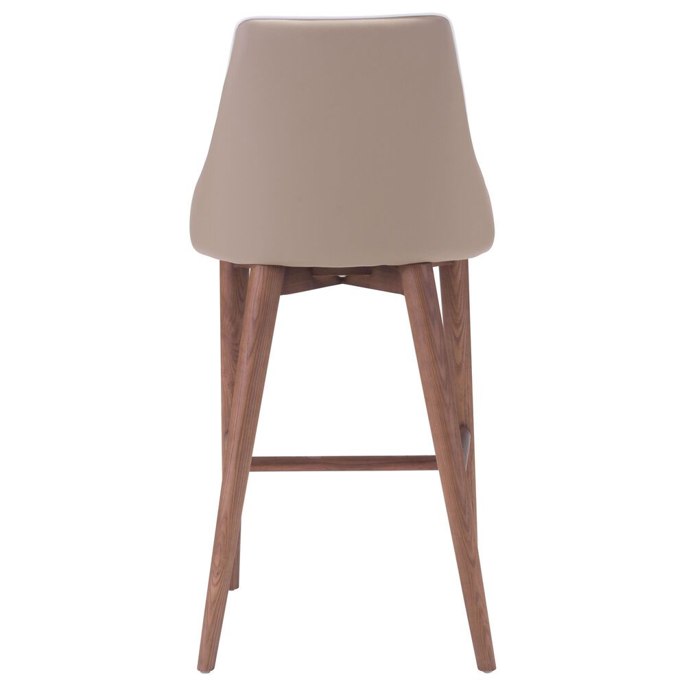 Zuo Modern Moor Counter Stool in Beige and Brown, , large