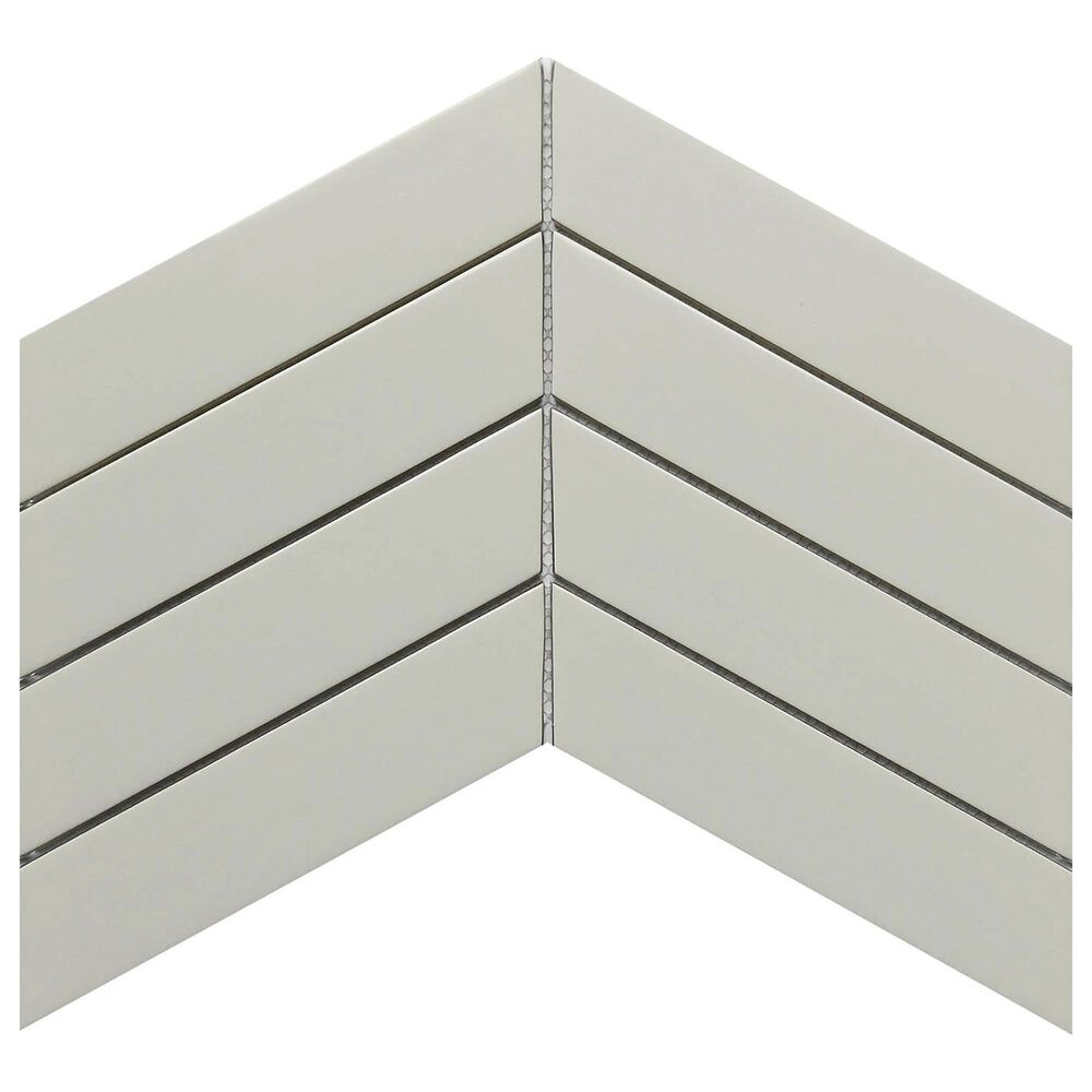 Emser Concept 8" x 12" Fawn Chevron Glass Mosaic Tile, , large
