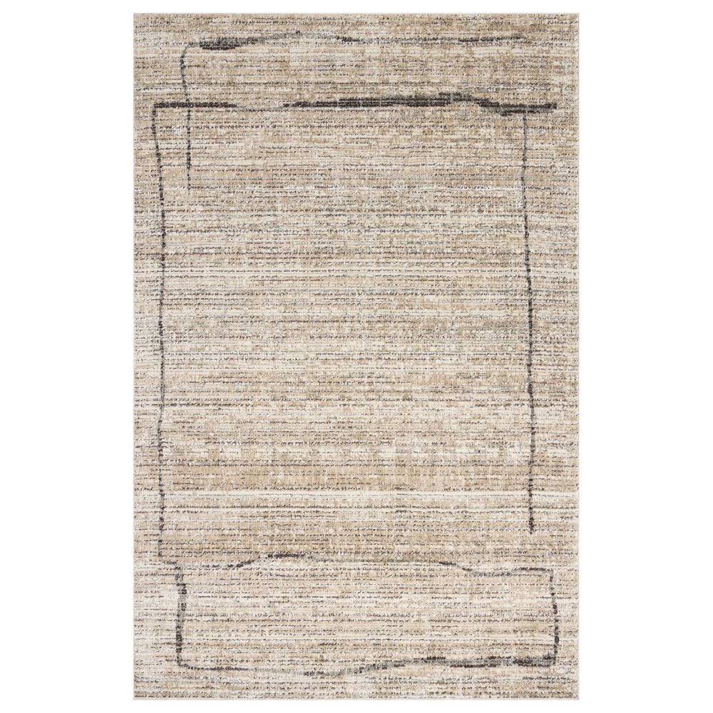 Loloi Bleecker Natural and Charcoal 4" x 6" Area Rug, , large