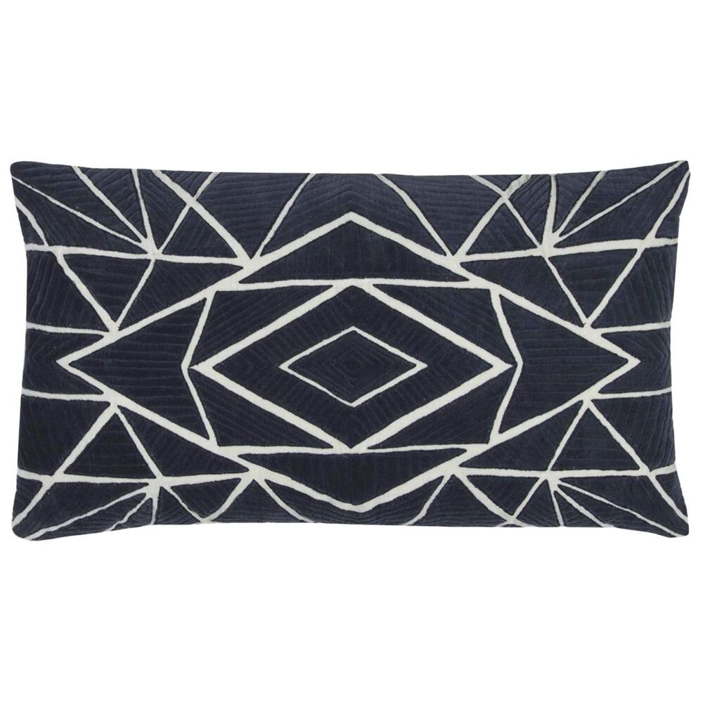 Rizzy Home 14" x 26" Pillow Cover in Dark Blue, , large