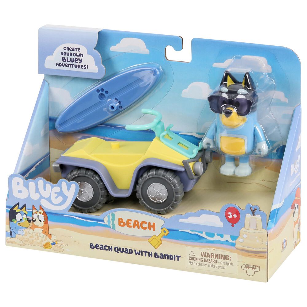 Bluey Beach Quad with Bandit Action Figures, , large