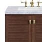 James Martin Vanities Amberly 30" Single Bathroom Vanity in Walnut with 3 cm Carrara White Marble Top and Rectangular Sink, , large