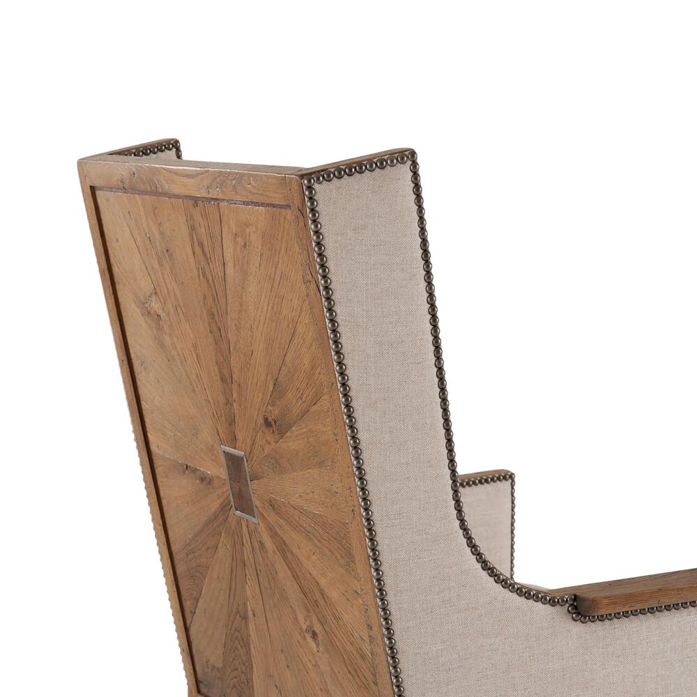 Theodore Alexander Echoes Arm Chair with Wood Back in Oak, , large