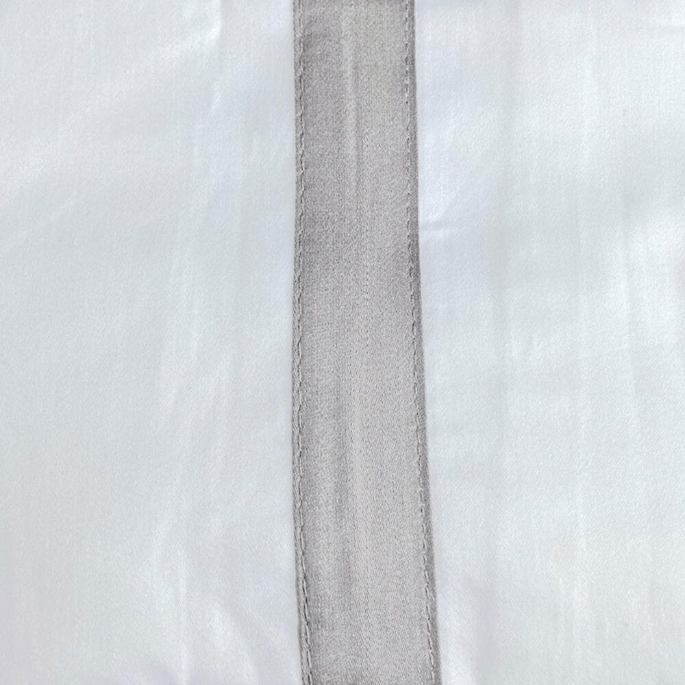 Ann Gish Ready-to-Bed 2.0 Cotton with Trim 26" Square Euro Sham in White and Silver, , large