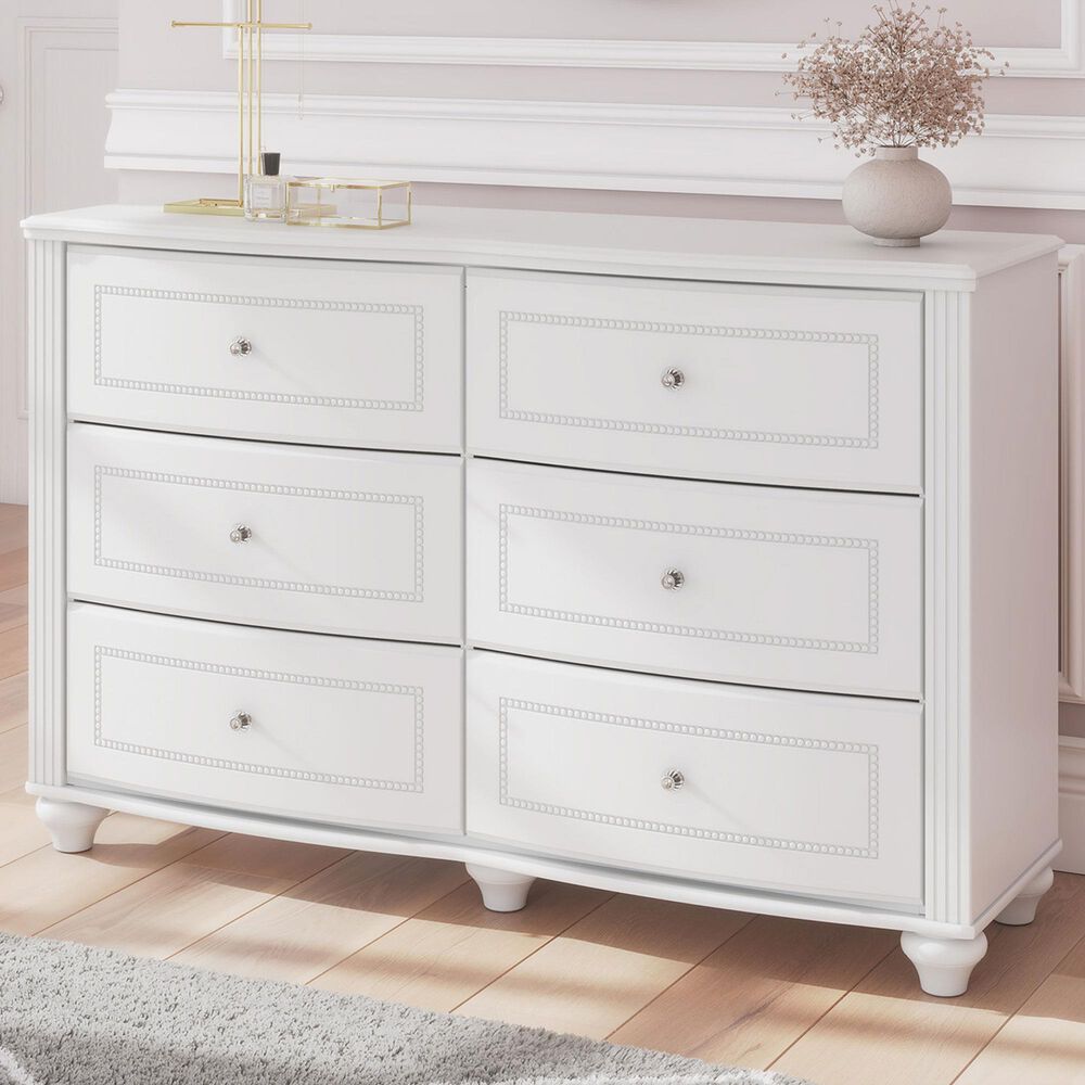 Ashley Kozlani 6-Drawer Dresser Only in White, , large