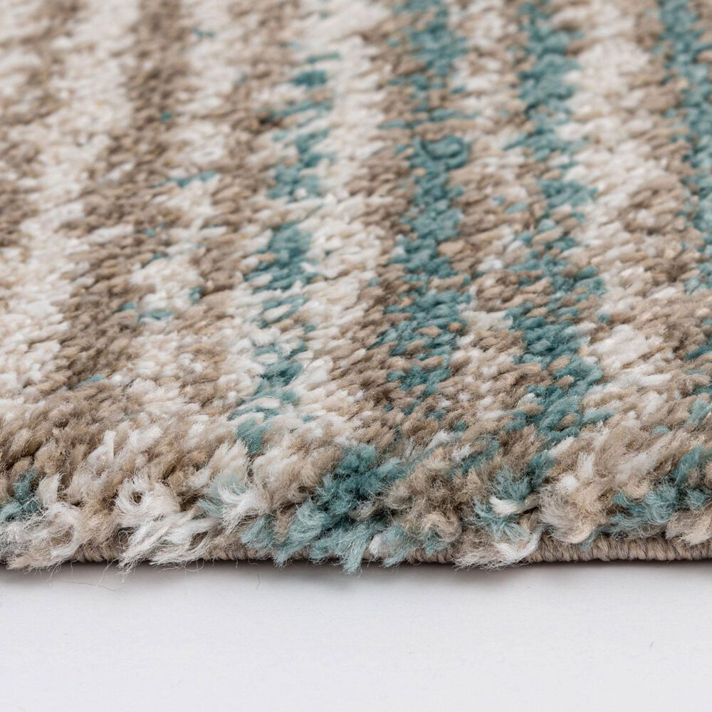 Central Oriental Tulsa Dunkerton 7&#39;10&quot; x 9&#39;10&quot; Aqua and Blue Navy Area Rug, , large