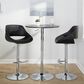 LumiSource Fabrico Swivel Adjustable Bar Stool with Black Faux Leather Upholstery and Rounded T Footrest in Chrome (Set of 2), , large