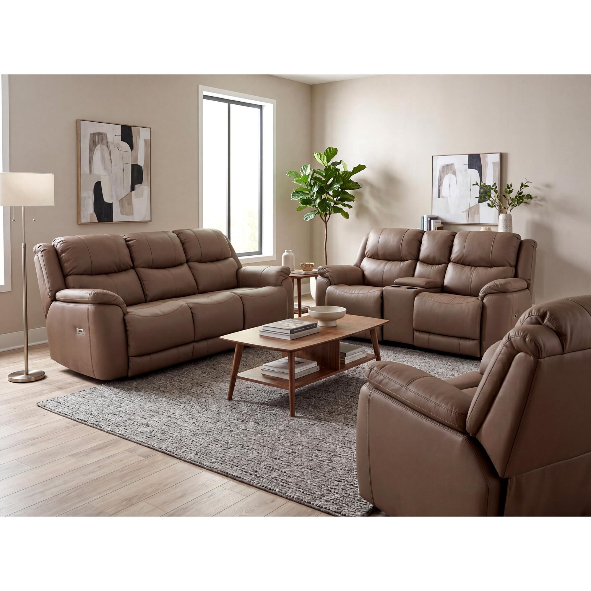 HomeStretch Talledega Power Rocker Recliner in Luminara Mocha