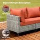 HOMLUX 11-Piece Outdoor Modular Sofa Conversation Set in Coarse-grained Orange, , large