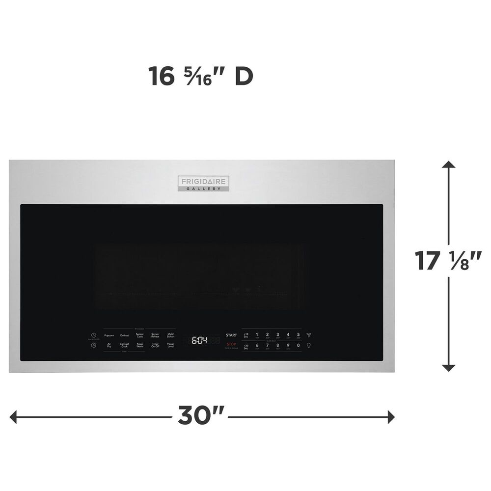 Frigidaire Gallery 2-Piece Kitchen Package with 6.2 Cu. Ft. Electric Range and 30" Over-The-Range Microwave in Stainless Steel, , large