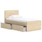 Ashley Onita Twin Panel Platform Bed with 1 Side Storage in Natural, , large
