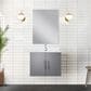 Lexora Home Geneva 24" Single Bathroom Vanity in Dark Grey with 2 cm White Quartz Top and Rectangular Sink, , large