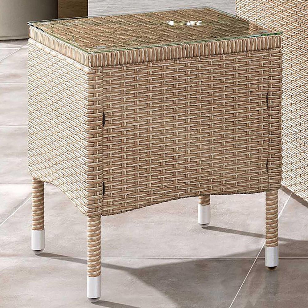 Furniture of America Nair 16&quot; Square Patio End Table in Natural, , large