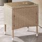 Furniture of America Nair 16" Square Patio End Table in Natural, , large