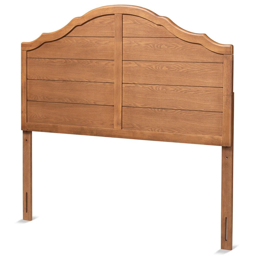Baxton Studio Clive King Panel Headboard in Ash Walnut, , large