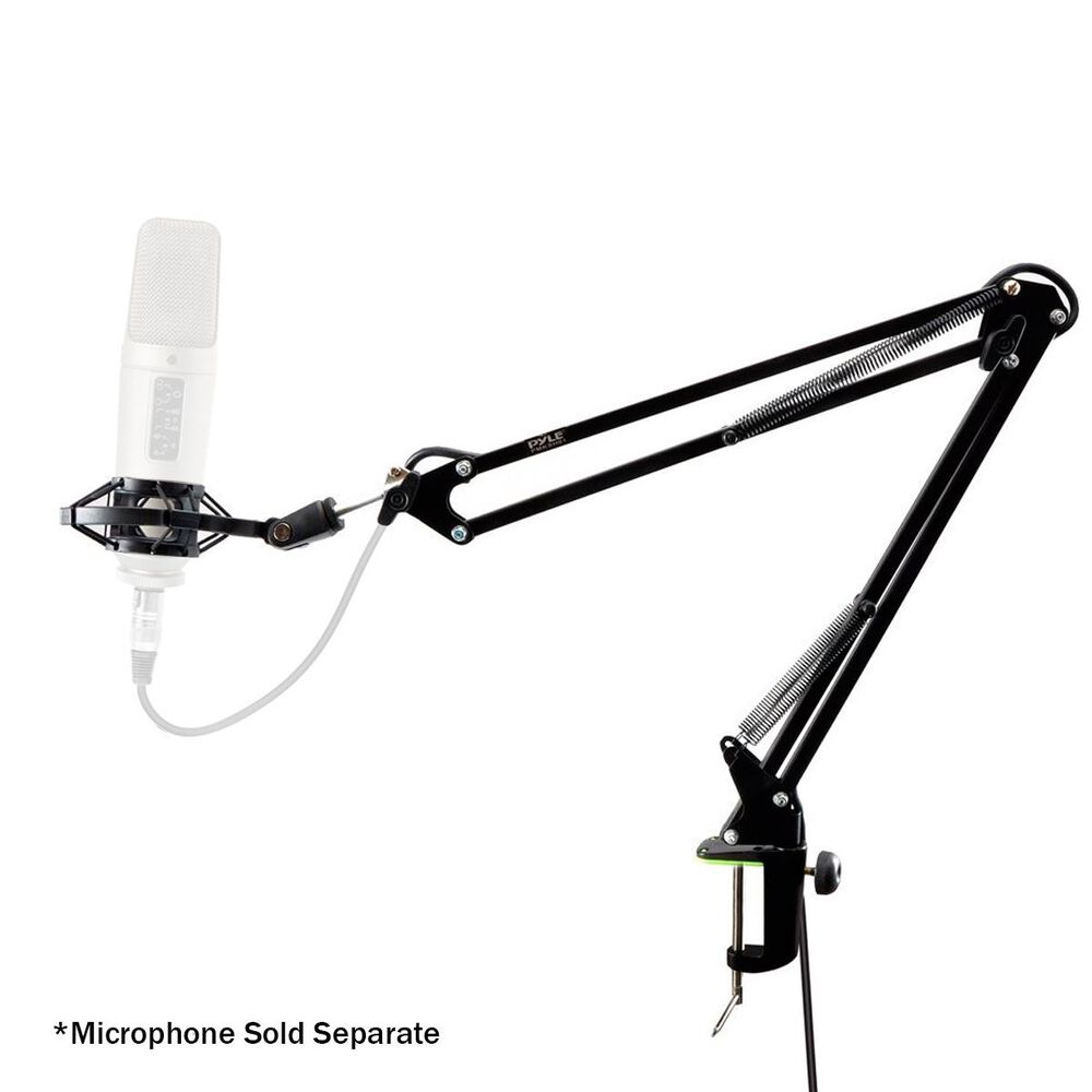 Pyle Universal Table Clamp Boom Shock Microphone Mount, , large