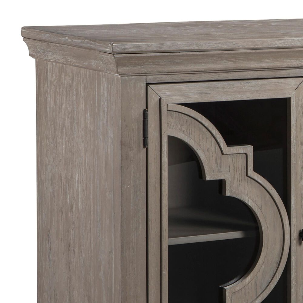 Ashley Fossil Ridge 4-Door Quatrefoil Credenza in Distressed Gray, , large