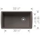 Blanco Diamond 33.5" Super Single Bowl Kitchen Sink in Volcano Gray, , large