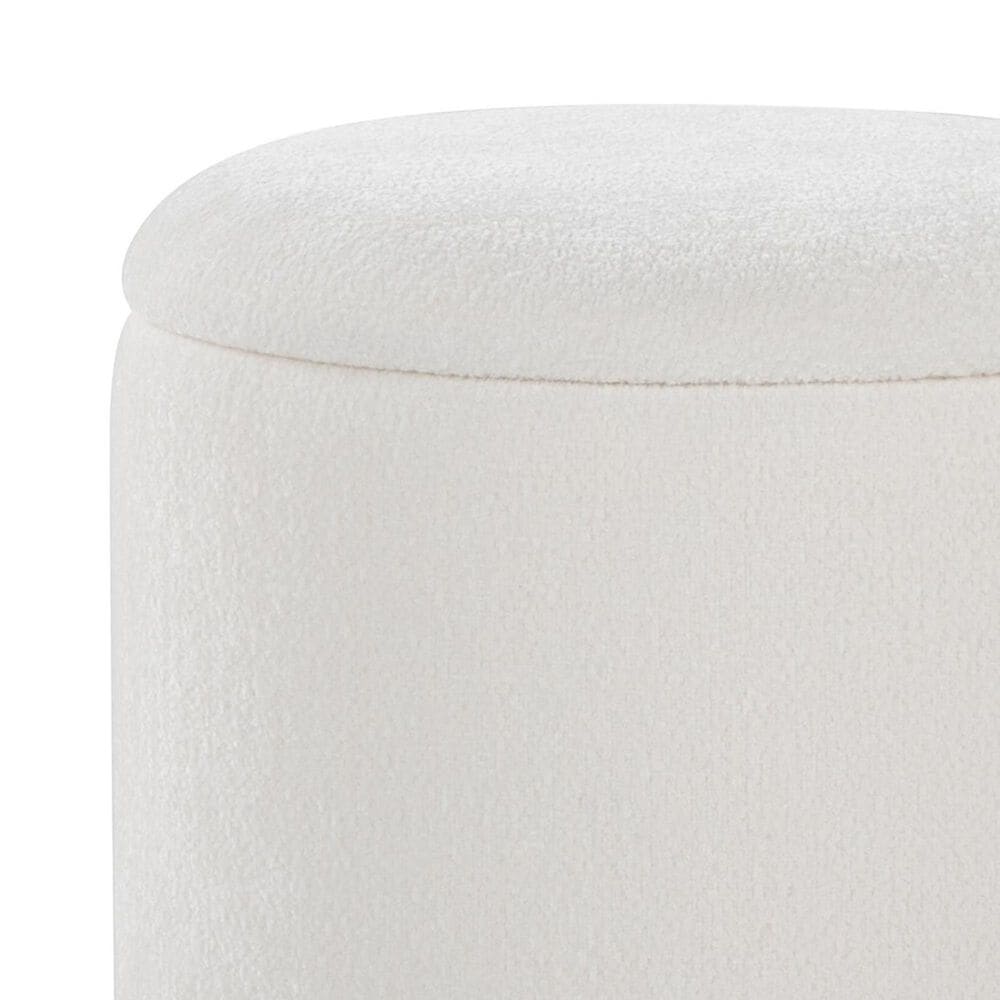 Lumisource Daniella Storage Ottoman in White, , large
