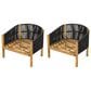 Hearth and Haven Grotta Outdoor Club Chair with Light Teak Frame in Gray (Set of 2), , large