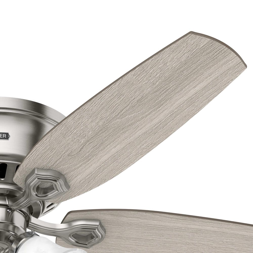 Hunter Builder Low Profile 52&quot; Ceiling Fan with Lights in Brushed Nickel, , large