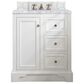 James Martin Vanities De Soto 30" Single Bathroom Vanity in Bright White with 3 cm Carrara White Marble Top and Rectangular Sink, , large