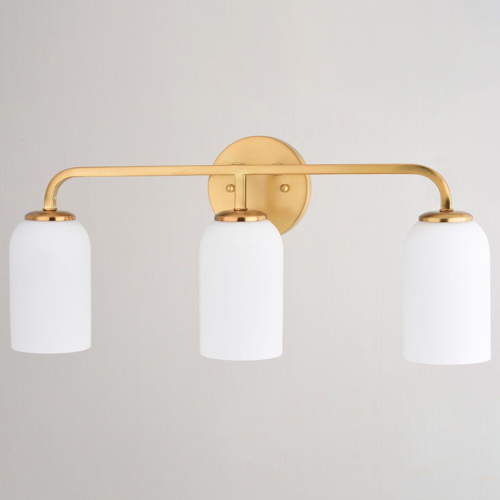 Vaxcel Shelby 3-Light Bathroom Vanity in Natural Brass, , large