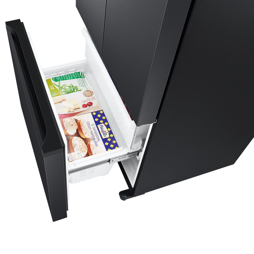Samsung 17.5 Cu. Ft. 3-Door French Door Refrigerator in Black Caviar Matt, , large