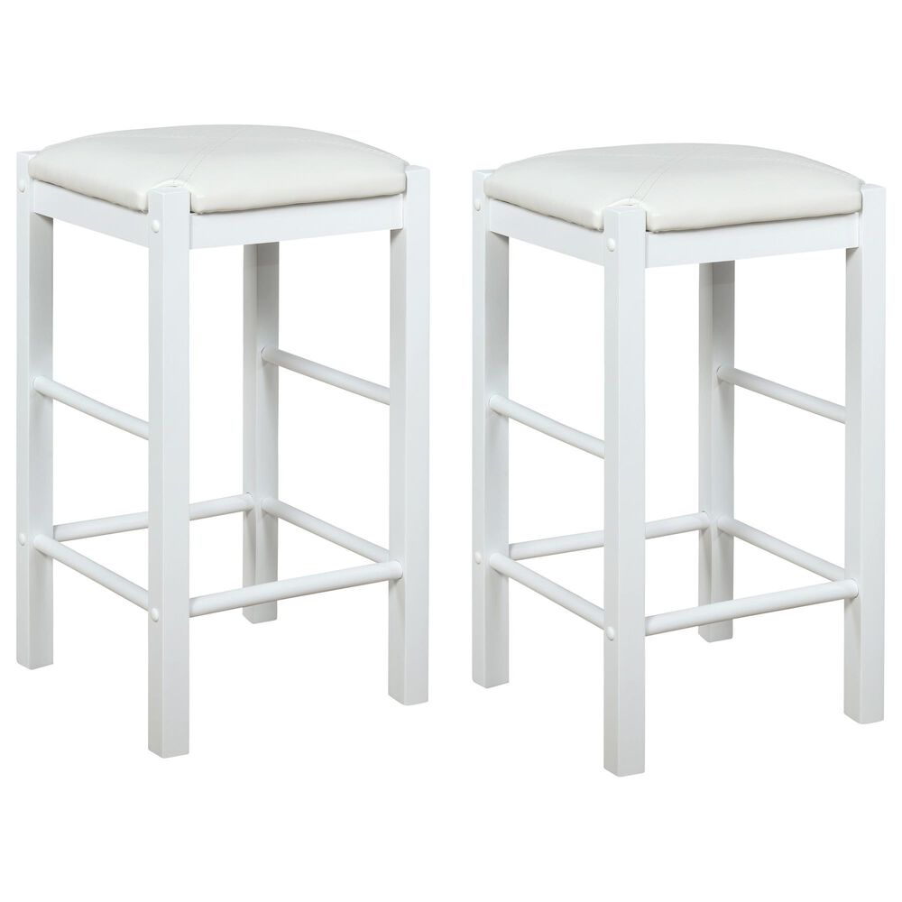Linon Home Decor Lancer Counter Stool in White (Set of 2), , large