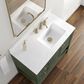 37B Ravello 36" Single Bathroom Vanity Cabinet in Deep Olive Green with Marble Top and Backsplash, , large